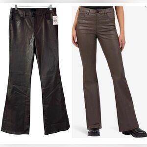 NWT Kut from the Kloth Ana Coated High Rise Fab Ab Flare Pants Seal Brown sz 10